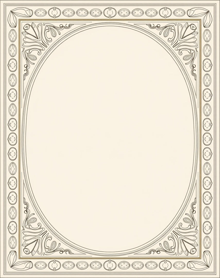 Vintage Oval Border Floral Design Rug