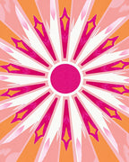 Vivid Sunburst Mandala Pattern Rug