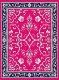 Vibrant Floral Swirl Pattern Rug