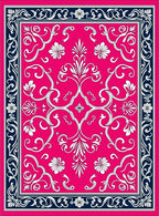 Vibrant Floral Swirl Pattern Rug