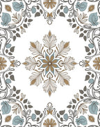 Foliate Mandala Inspired Textile Design Rug