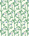Botanical Vine With Blue Floral Pattern Rug