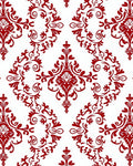 Red White Classic Damask Design Rug