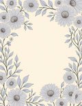 Delicate Lavender Floral Border Design Rug