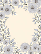 Delicate Lavender Floral Border Design Rug