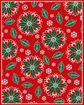 Crimson Holly Snowflake Medallion Rug