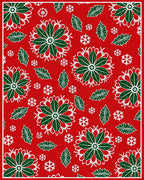 Crimson Holly Snowflake Medallion Rug