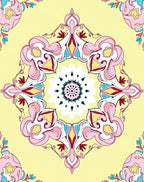 Pastel Floral Symmetry Mandala Design Rug