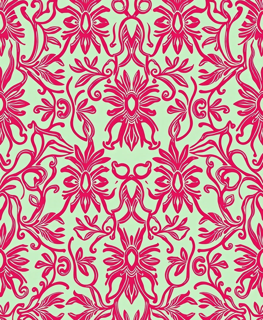 Ornate Floral Scrollwork Pattern Rug
