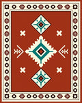 Geometric Diamond Motif Rustic Rug