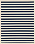 Classic Navy Blue Stripe Pattern Rug