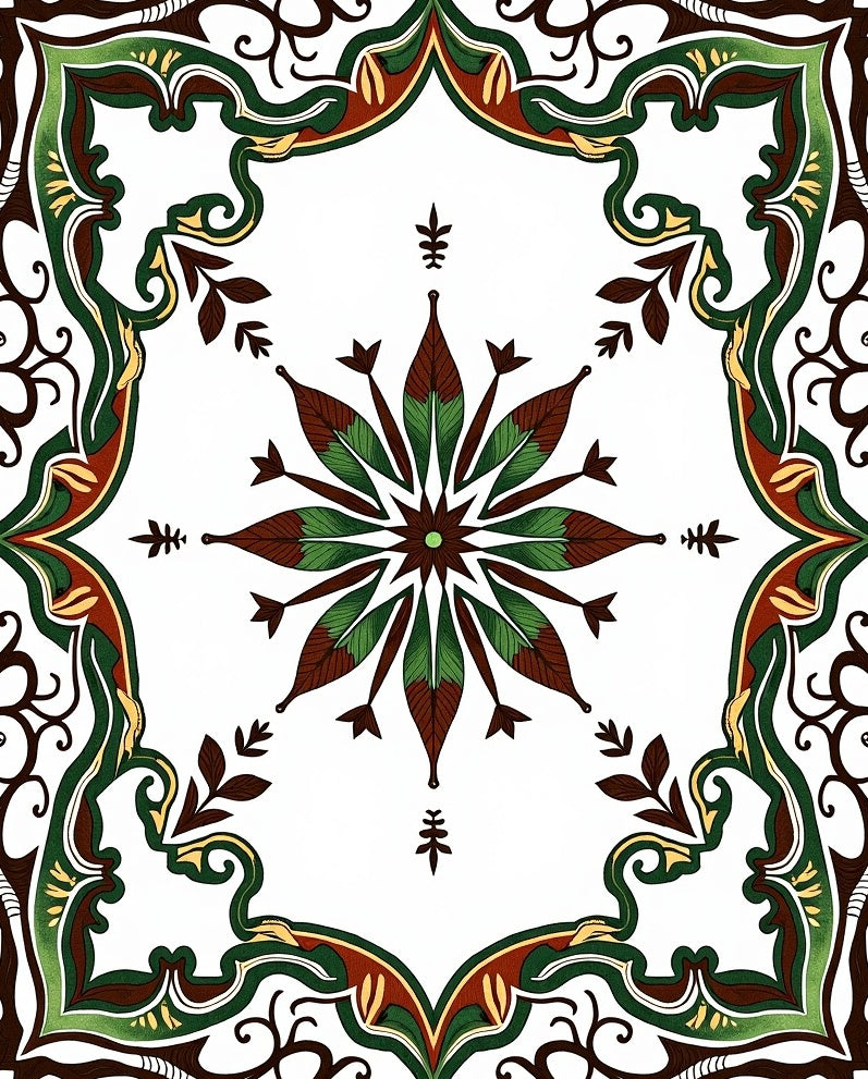 Intricate Floral Mandala Pattern Rug