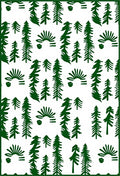 Forest Green Evergreen Tree Silhouette Rug