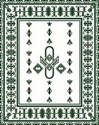 Dark Forest Floral Diamond Pattern Rug