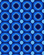 Blue Sunburst Geometric Pattern Rug