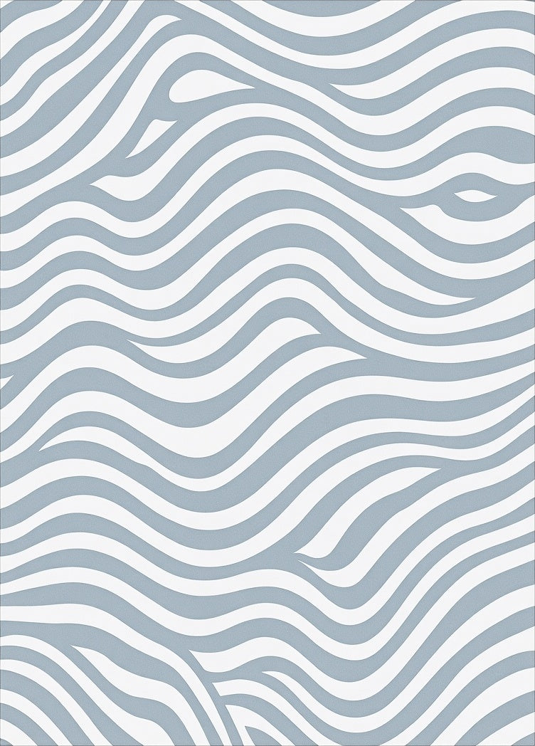 Subtle Wave Pattern Blue White Rug