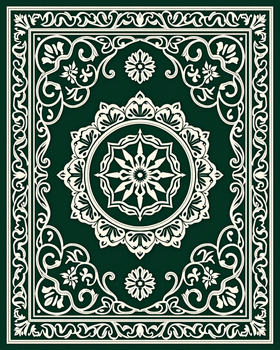 Ornate Floral Mandala Patterned Rug