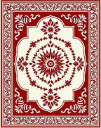 Ornate Red Floral Medallion Rug