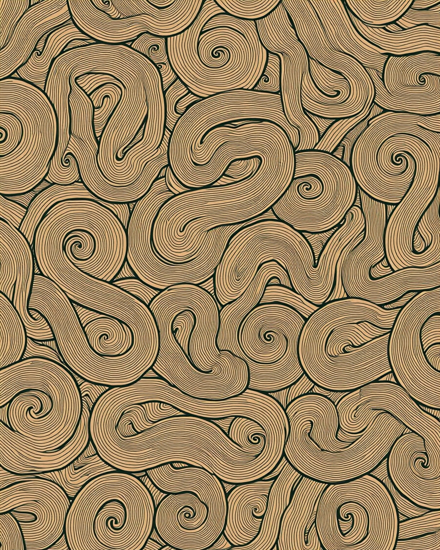 Brown Swirl Patterned Organic Rug