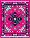 Vibrant Pink Floral Medallion Tapestry Design Rug
