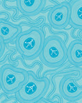 Abstract Organic Blue Waves Rug
