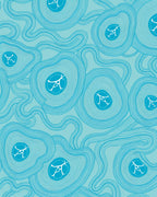 Abstract Organic Blue Waves Rug