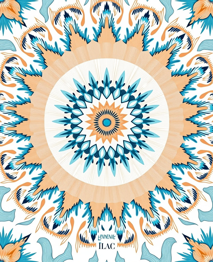 Geometric Floral Mandala Sun Design Rug