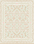 Pastel Floral Symmetric Border Design Rug