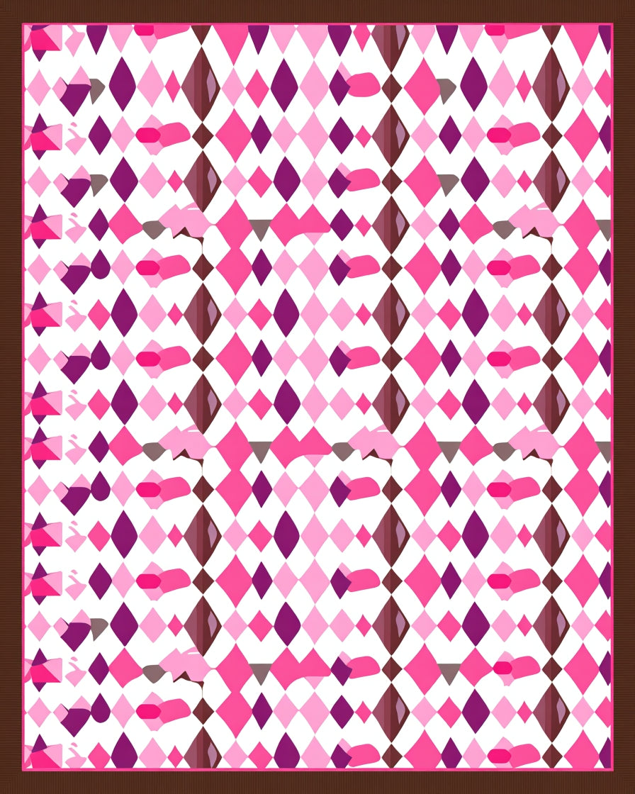 Pink Diamond Patterned Graphic Rug