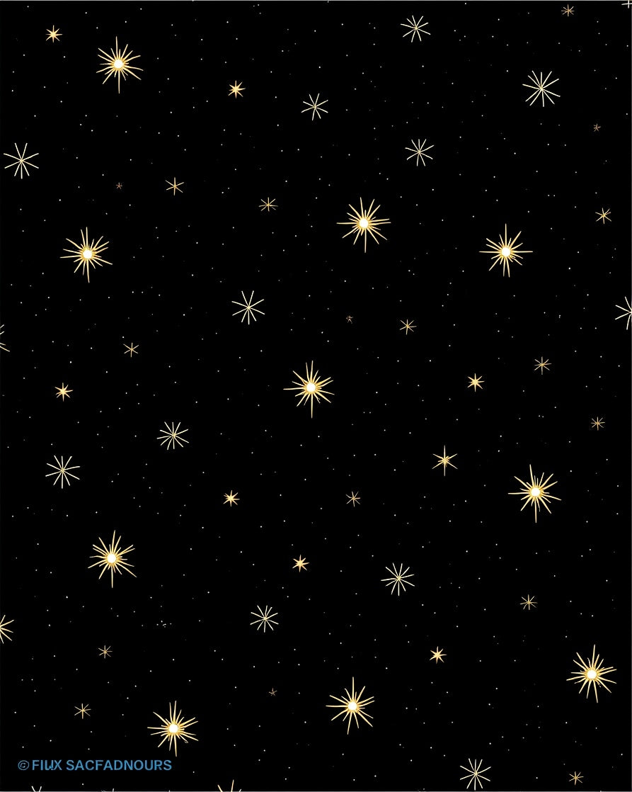 Golden Starry Night Pattern Rug