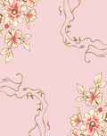 Floral Vines Delicate Pink Gold Rug