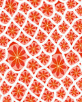 Red Floral Patterned Vibrant Design Rug