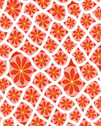 Red Floral Patterned Vibrant Design Rug