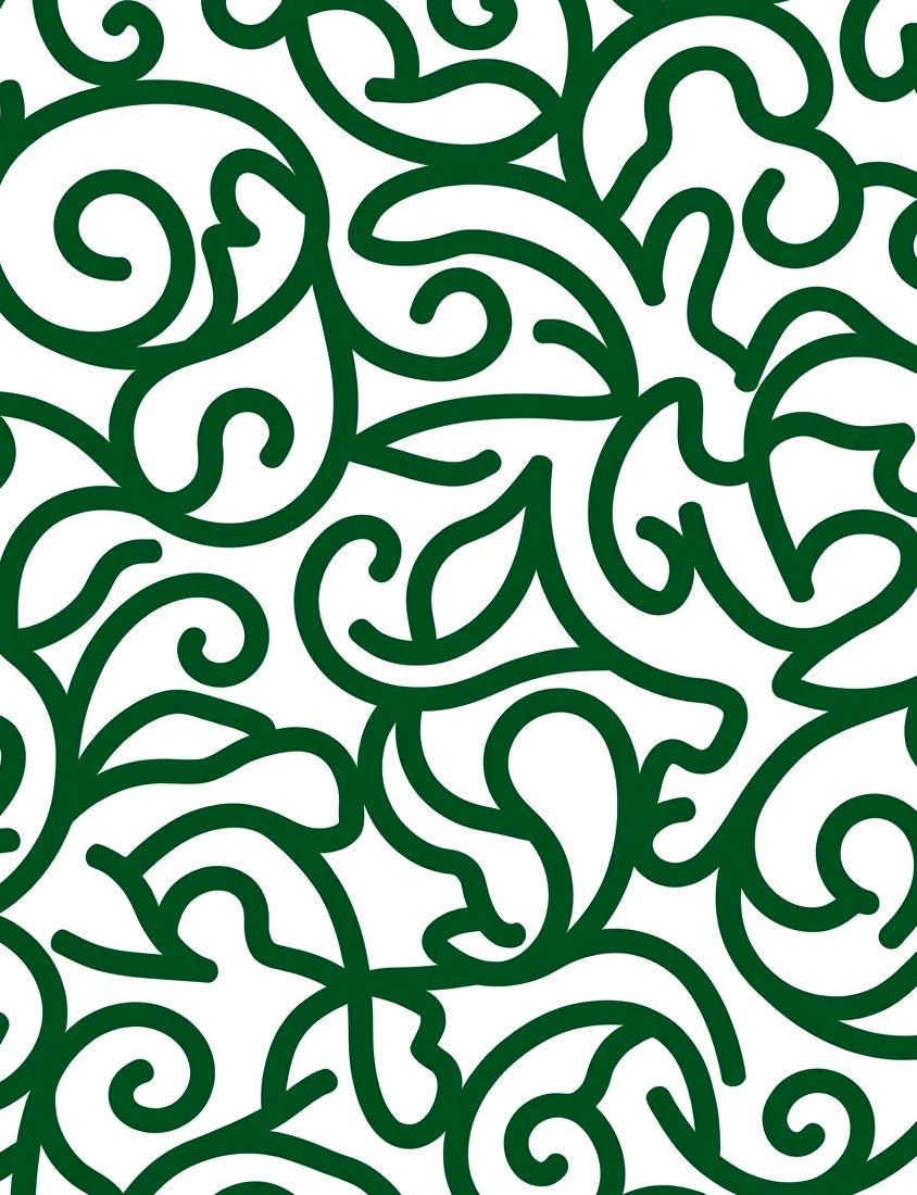 Emerald Swirl Floral Elegant Pattern Rug