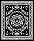 Bold Black White Mandala Pattern Rug