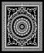 Bold Black White Mandala Pattern Rug