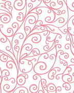 Pink Swirl Floral Pattern Rug