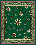 Crimson Gold Floral Medallion Green Rug