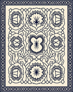Intricate Geometric Symmetrical Medallion Design Rug