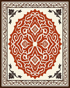 Classic Red Floral Mandara Pattern Rug