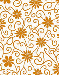 Golden Swirl Floral Design Rug
