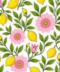 Charming Lemon Pink Floral Pattern Rug