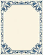 Floral Scrollwork Border Design Rug