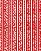 Crimson White Vertical Scroll Border Rug