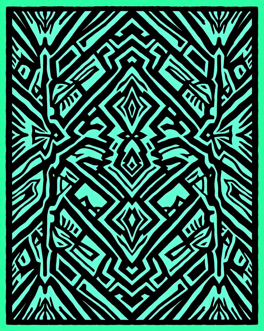 Bold Geometric Tribal Pattern Rug