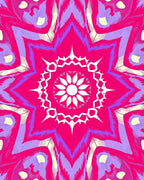 Vibrant Pink Mandala Floral Design Rug