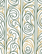 Art Nouveau Green Gold Abstract Vines Rug