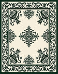 Elegant Black Flourish Border Design Rug