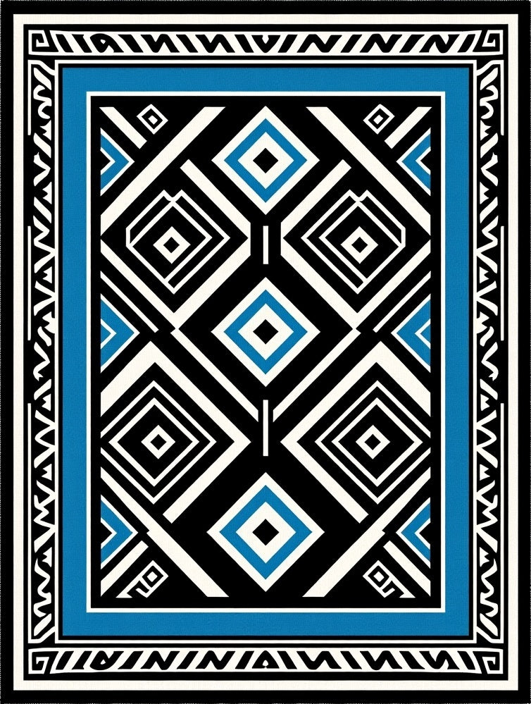 Bold Diamond Tribal Pattern Rug