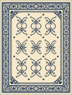 Ornate Floral Symmetry Pattern Design Rug